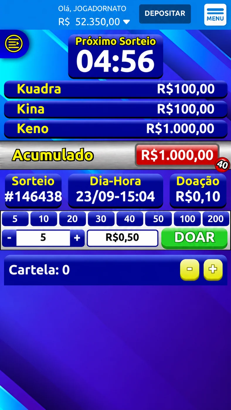 Bingo — tela 2