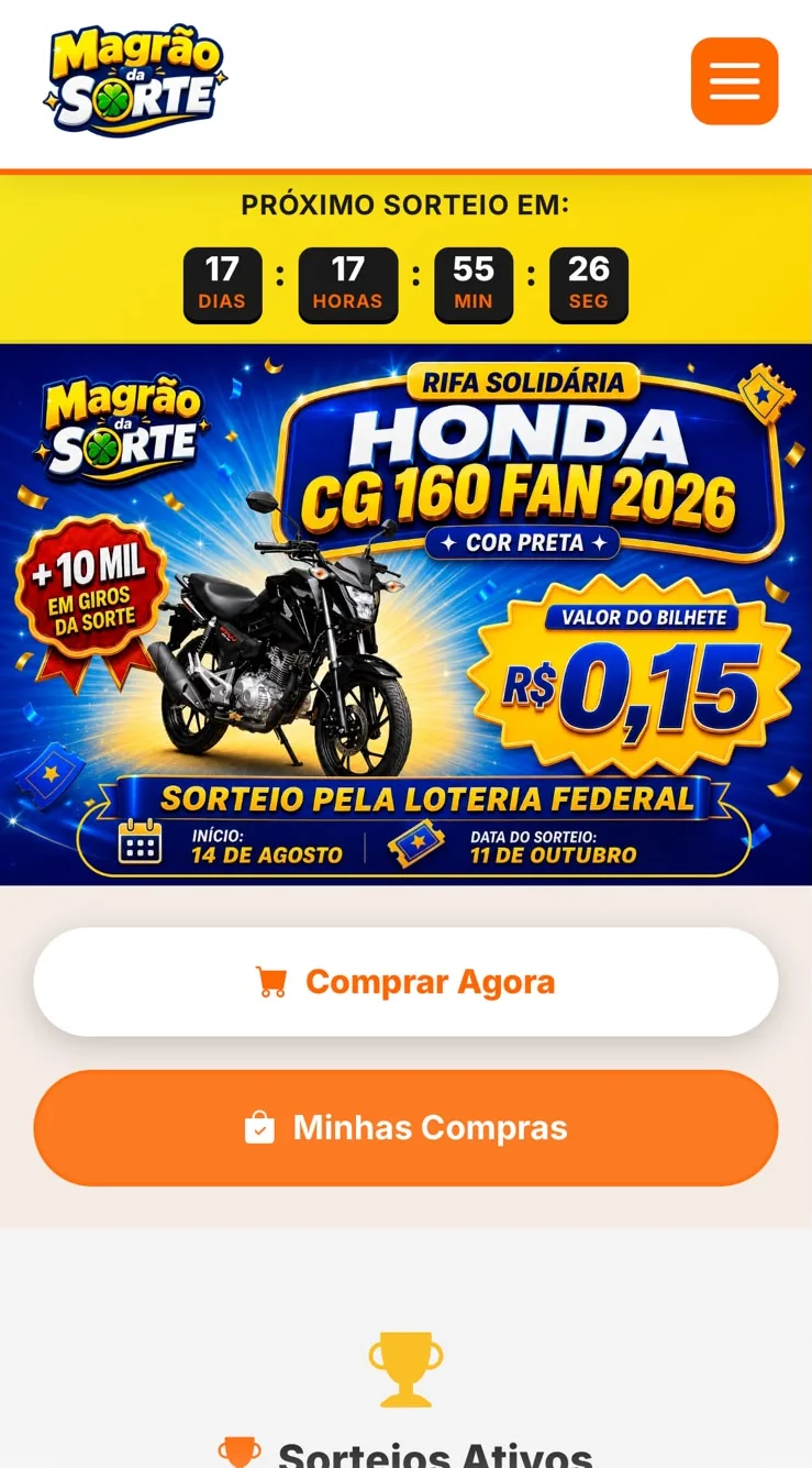 Sorteios Filantrópicos — tela 1